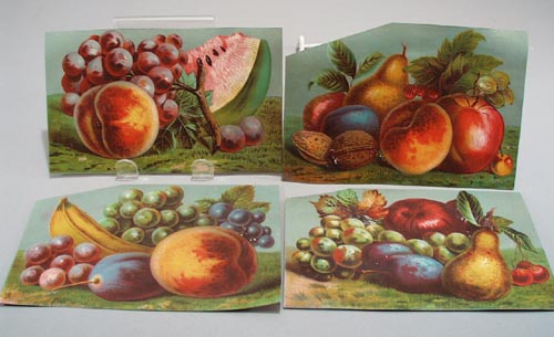 Victorian Prints of Fruit, 4 trade cards