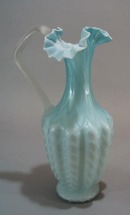 Mother of Pearl Blue and White Pitcher with
