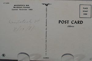 Woodstock Inn Woodstock VT Post Card