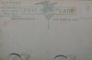 Traveling Band House of David Post Card