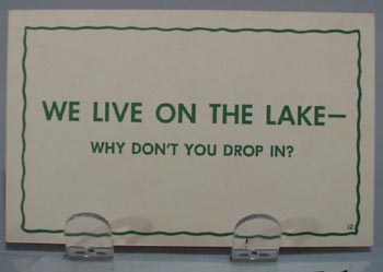 We Live On The Lake Humorous Post Card