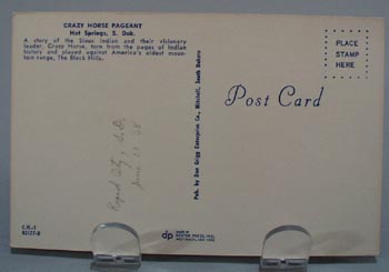 Crazy Horse Pageant Post Card