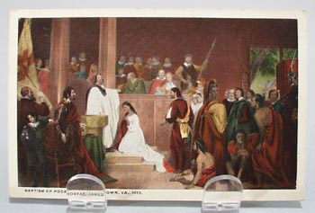 Baptism of Pocahontas Indian Post Card