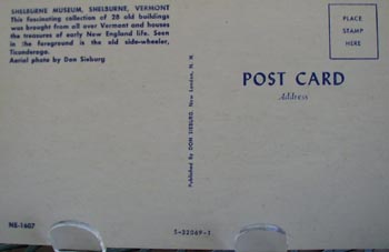 Shelburne Museum Air View Post Card.