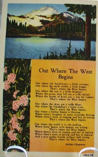 Out Where West Begins With Lake Post Card