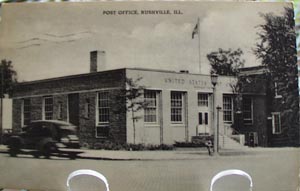 Post Office Rushville, Illinois Post Card