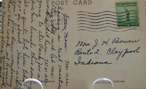 Post Office Rushville, Illinois Post Card