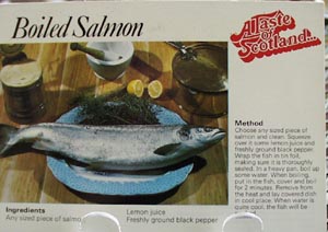 Boiled Salmon Recipe Post Card