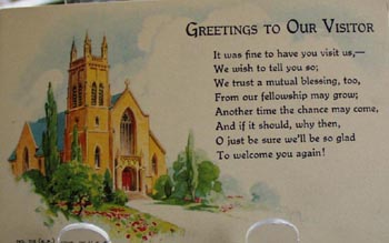 Greetings To Our Visitor Religious Postcard