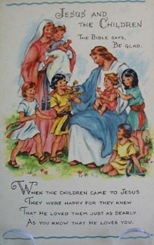 Jesus and Children Religious Postcard