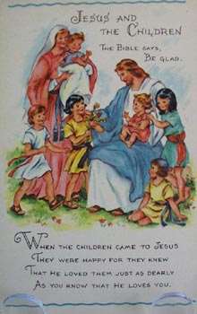Jesus and Children Religious Postcard