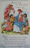 Jesus and Children Religious Postcard