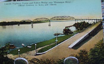 Lincoln Hgwy Fulton Bridge Iowa Postcard
