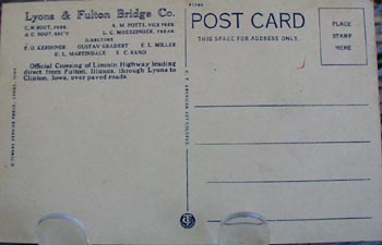 Lincoln Hgwy Fulton Bridge Iowa Postcard