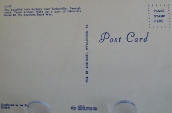 Twin Bridges Turbotville Pa Postcard