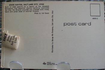 Utah Capitol With Salt Bag Postcard