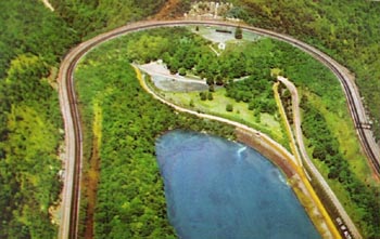 Horseshoe Curve Aerial View Postcard