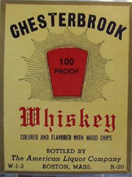 Chesterbrook Whiskey Bottle Label