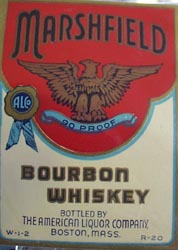 Marshfield Bourbon Whiskey Bottle Label