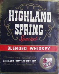 Highland Spring Whiskey Bottle Label.