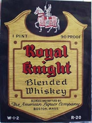 Royal Knight Whiskey Pint Bottle Label