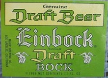Einbock Draft Bock Beer Bottle Label.