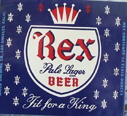Rex Pale Lager Beer Bottle Label.