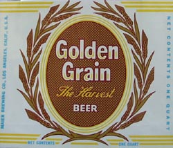 Golden Grain Beer Bottle Label.
