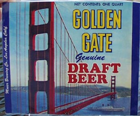 Golden Gate Draft Beer Bottle Label.