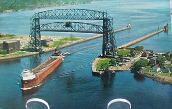 Aerial Lift Bridge Duluth Minn Postcard