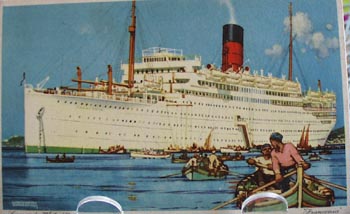 Cunard White Star Ship Postcard.