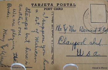 Lady in White Bonnett Mexico Postcard