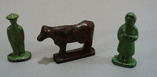 OLD hard plastic Cow and Couple