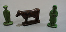 OLD hard plastic Cow and Couple