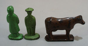 OLD hard plastic Cow and Couple