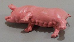 Pink sow with realistic expression