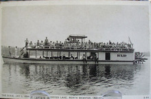 Boat, The Dixie, Webster Lake IN Postcard
