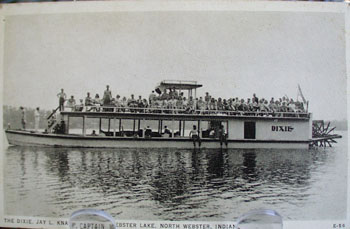 Boat, The Dixie, Webster Lake IN Postcard