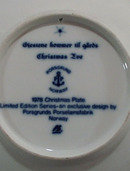 Porscrund 1978 Christmas Plate, Norway called Christmas Eve