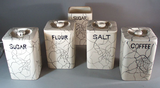 Old Splaterware Cannister 5 pc set by N C