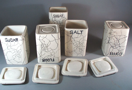 Old Splaterware Cannister 5 pc set by N C