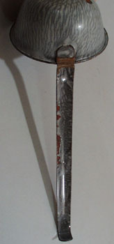 Graniteware Ladle, mottled grey