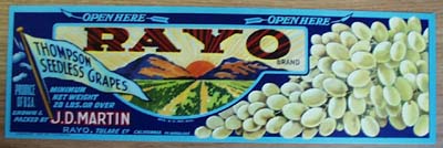 Rayco Grapes Crate Label.