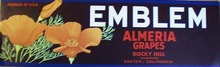 Emblem Almria Grapes Crate Label