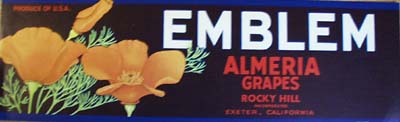 Emblem Almria Grapes Crate Label