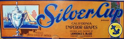 Silver Cup Emperor Grapes Crate Label