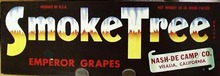 Smoke Tree Emperor Grapes Crate Label