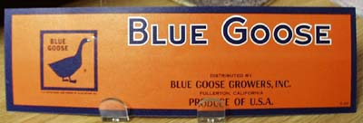 Blue Goose Crate Label