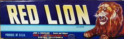 Red Lion Crate Label