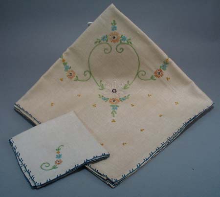 Unused Embrodiery Table cloth and napkins